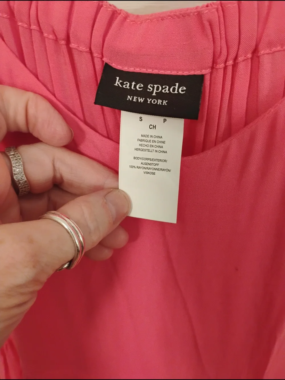 kate spade Pink and Red Tiered Spaghetti-Strap Maxi Dress